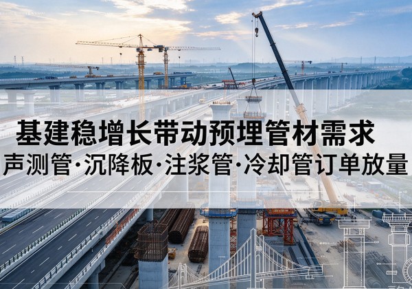 辽宁基建稳增长带动预埋监测管材需求，声测管、沉降板、注浆管订单持续放量